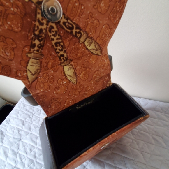 Pineda Covalin Silk & Leather Round  Unique Handbag - Picture 4 of 9